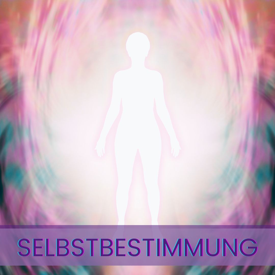 Silhouette einer Frau in einem strahlenden Energiefeld – Symbol für Selbstbestimmung und innere Klarheit