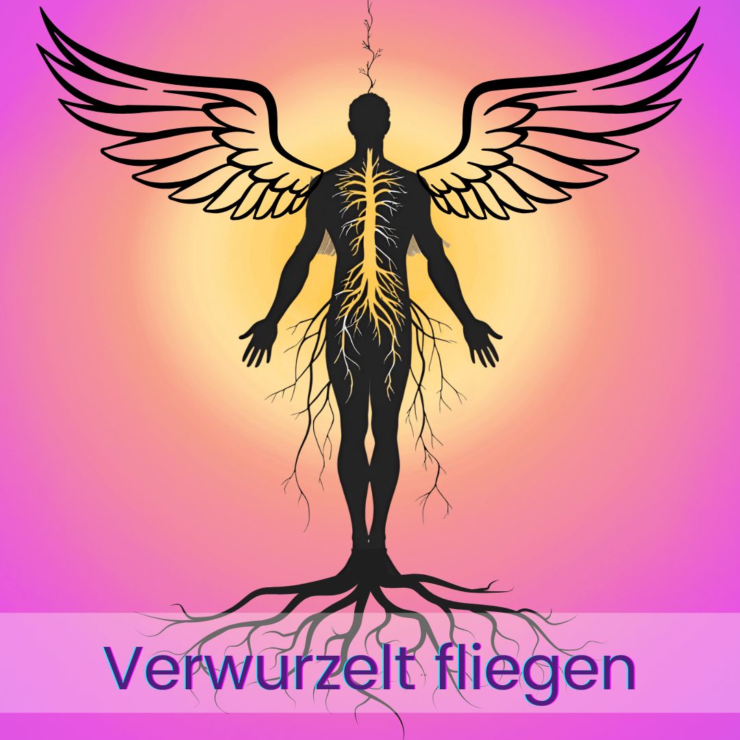 Visualisierung von Erdung und Entfaltung: starke, tiefe Wurzeln ermöglichen leichtes Fliegen/Wachstum.