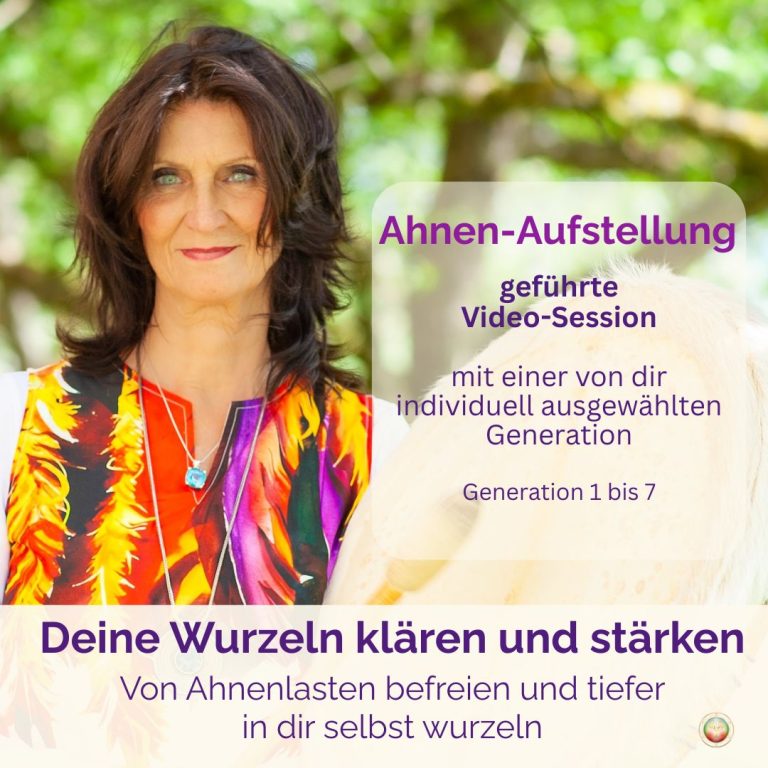 Bianka Maria Seidl in der Natur mit Trommel - Einladung zur Ahnenaufstellung einzelne Generation